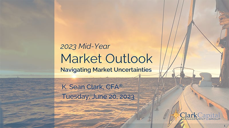 Visit the Mid-Year Market Outlook Resource Center to watch the replay of Clark Capital's 2023 Mid-Year Market Outlook, download the slides, and discover investing ideas for today's markets.